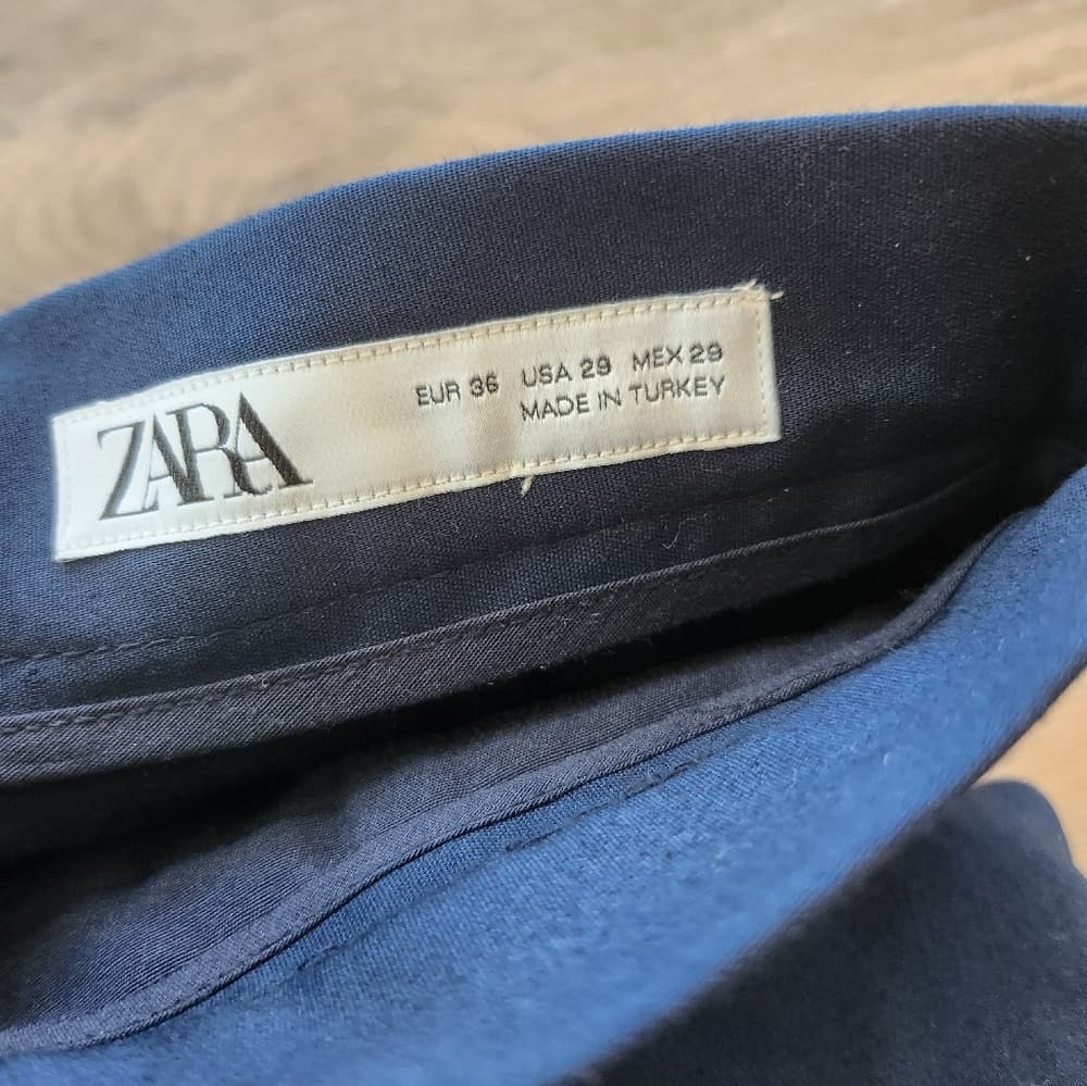 Zara Deep Blue Slim Skinny Trousers With Ankle Zippers - Thumbnail 7