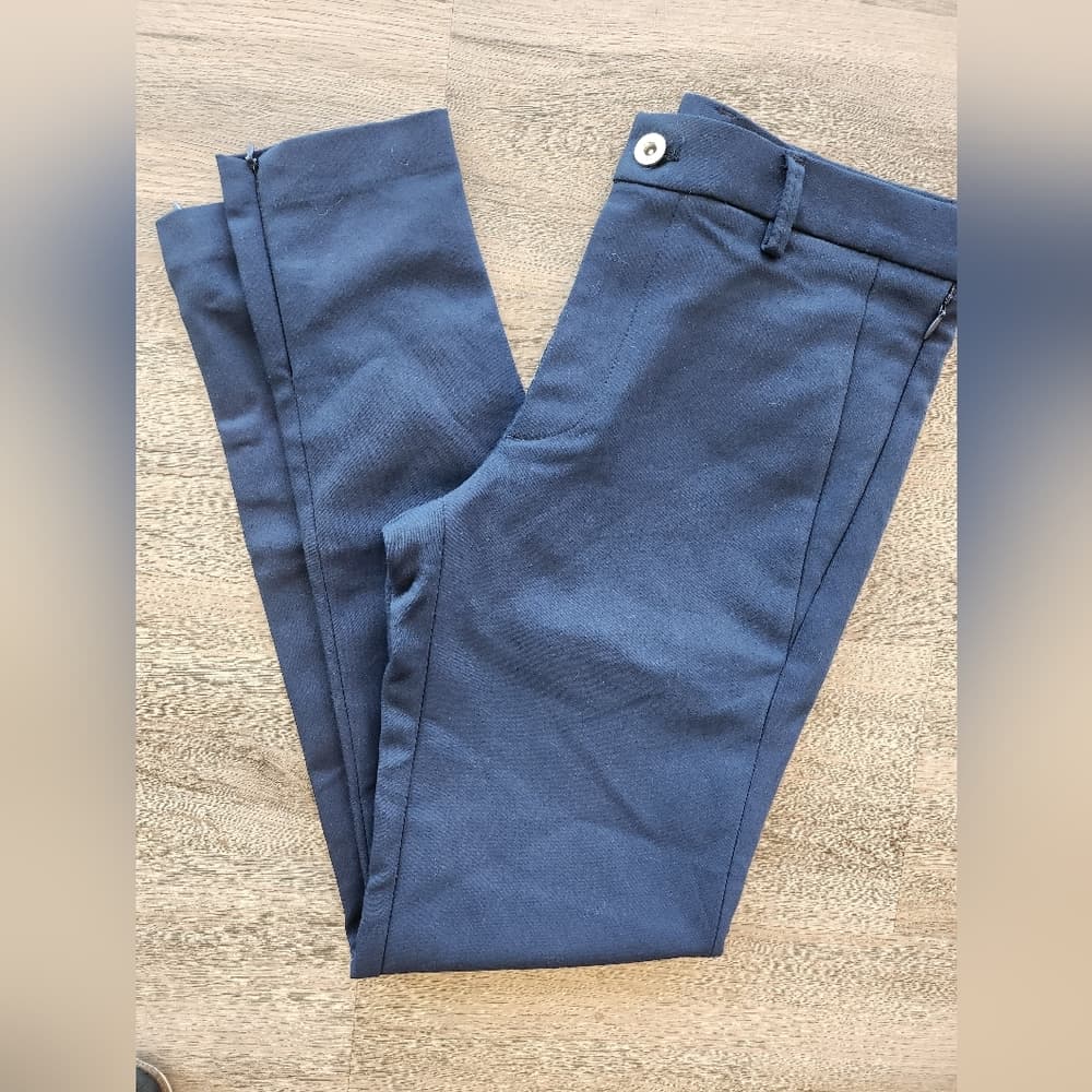 Zara Deep Blue Slim Skinny Trousers With Ankle Zippers - Thumbnail 5