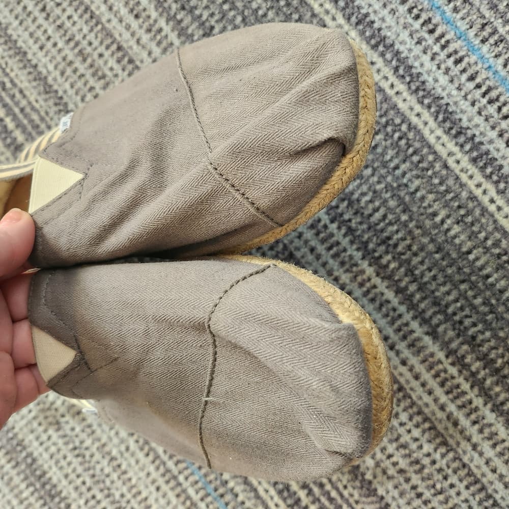TOMS Brown Canvas Slip-On Shoes - Thumbnail 2