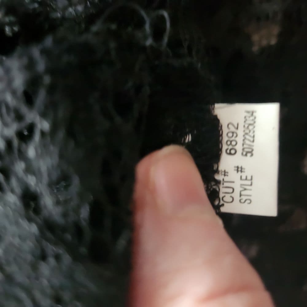 Vintage Ice Black Floral Lace Button Up Blouse 21" Ptp Scalloped Edge - Thumbnail 8
