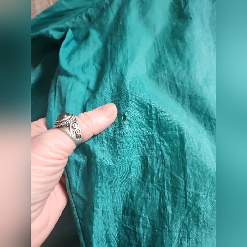 HONORS Vintage 1990s Teal Drawstring Windbreaker Jacket Read Description - Thumbnail 7