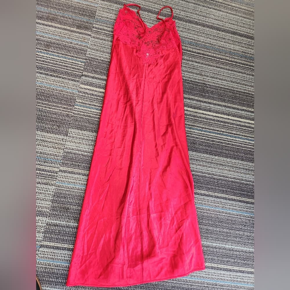 Victoria's Secret Red Chemise with Spaghetti Straps - Thumbnail 7