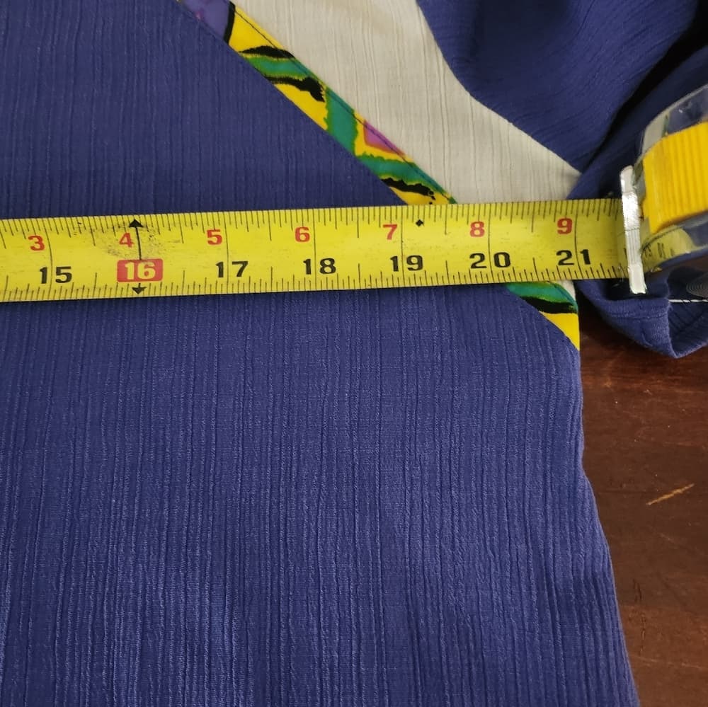 Vibrant Blue Vintage GW Button-Up Western Style Shirt with Metal Accents - Thumbnail 10