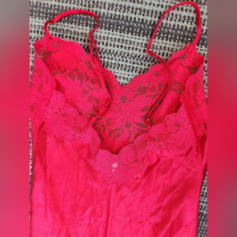 Victoria's Secret Red Chemise with Spaghetti Straps - Thumbnail 8