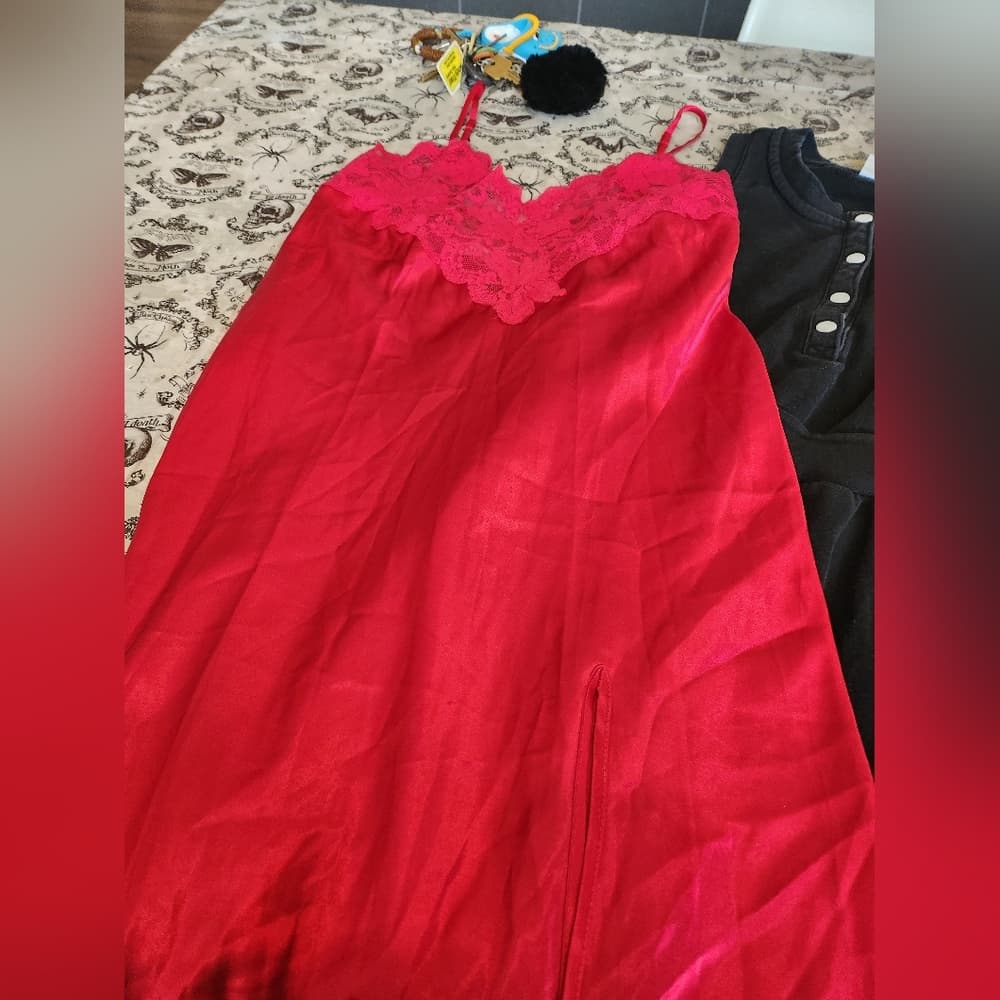 Victoria's Secret Red Chemise with Spaghetti Straps - Thumbnail 12