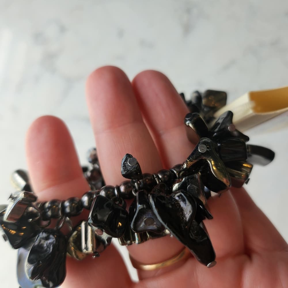 Sanoma NWT Black and Silver Shell Statement Bracelet - Thumbnail 3