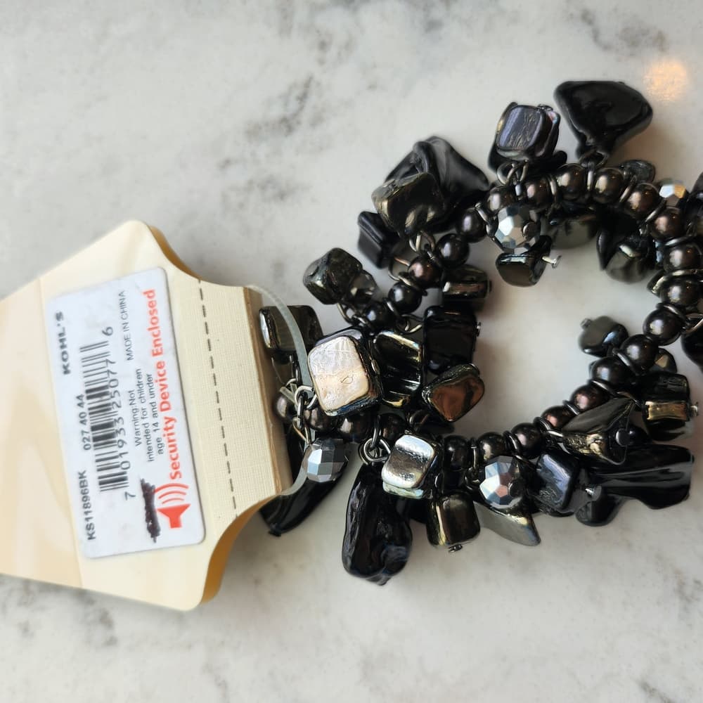Sanoma NWT Black and Silver Shell Statement Bracelet