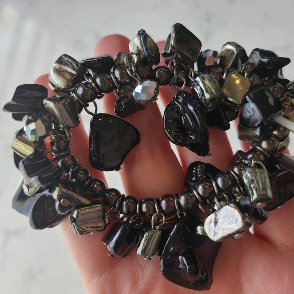 Sanoma NWT Black and Silver Shell Statement Bracelet - Thumbnail 4