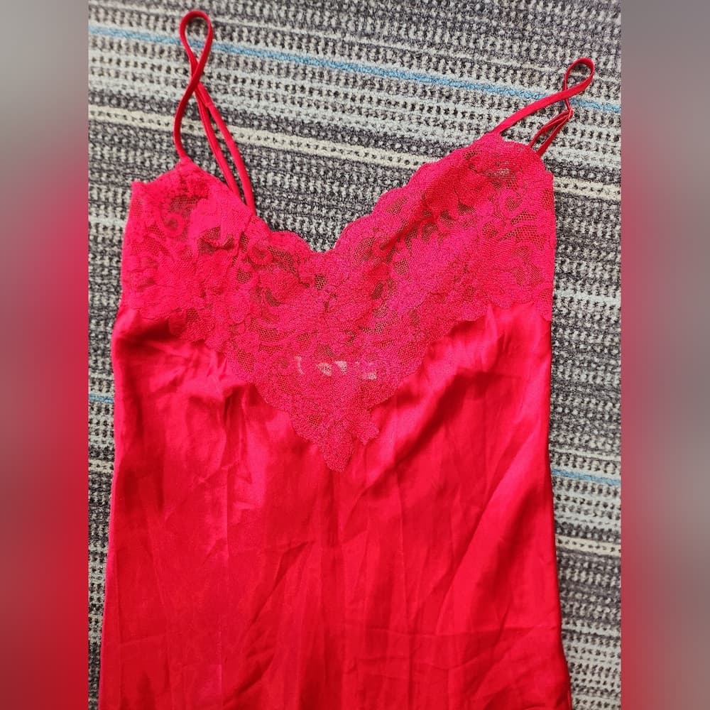 Victoria's Secret Red Chemise with Spaghetti Straps - Thumbnail 3