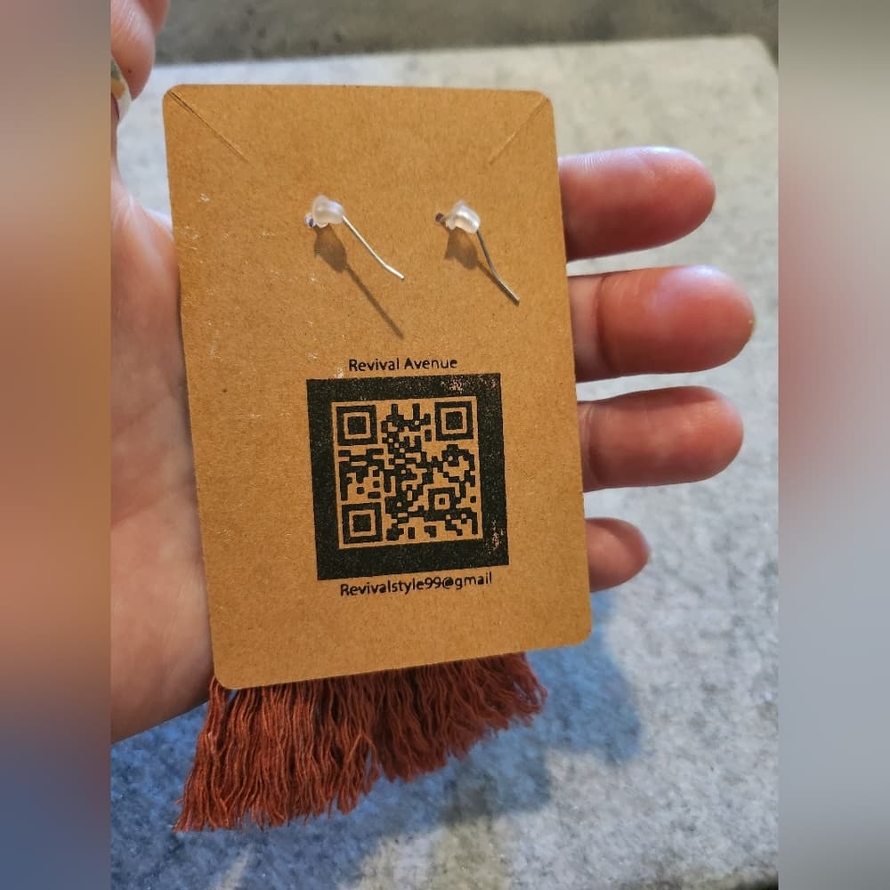 Handmade Rust Tassel Statement Earrings - Thumbnail 3
