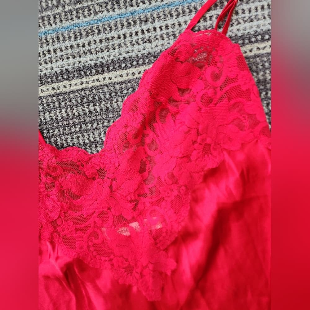 Victoria's Secret Red Chemise with Spaghetti Straps - Thumbnail 4
