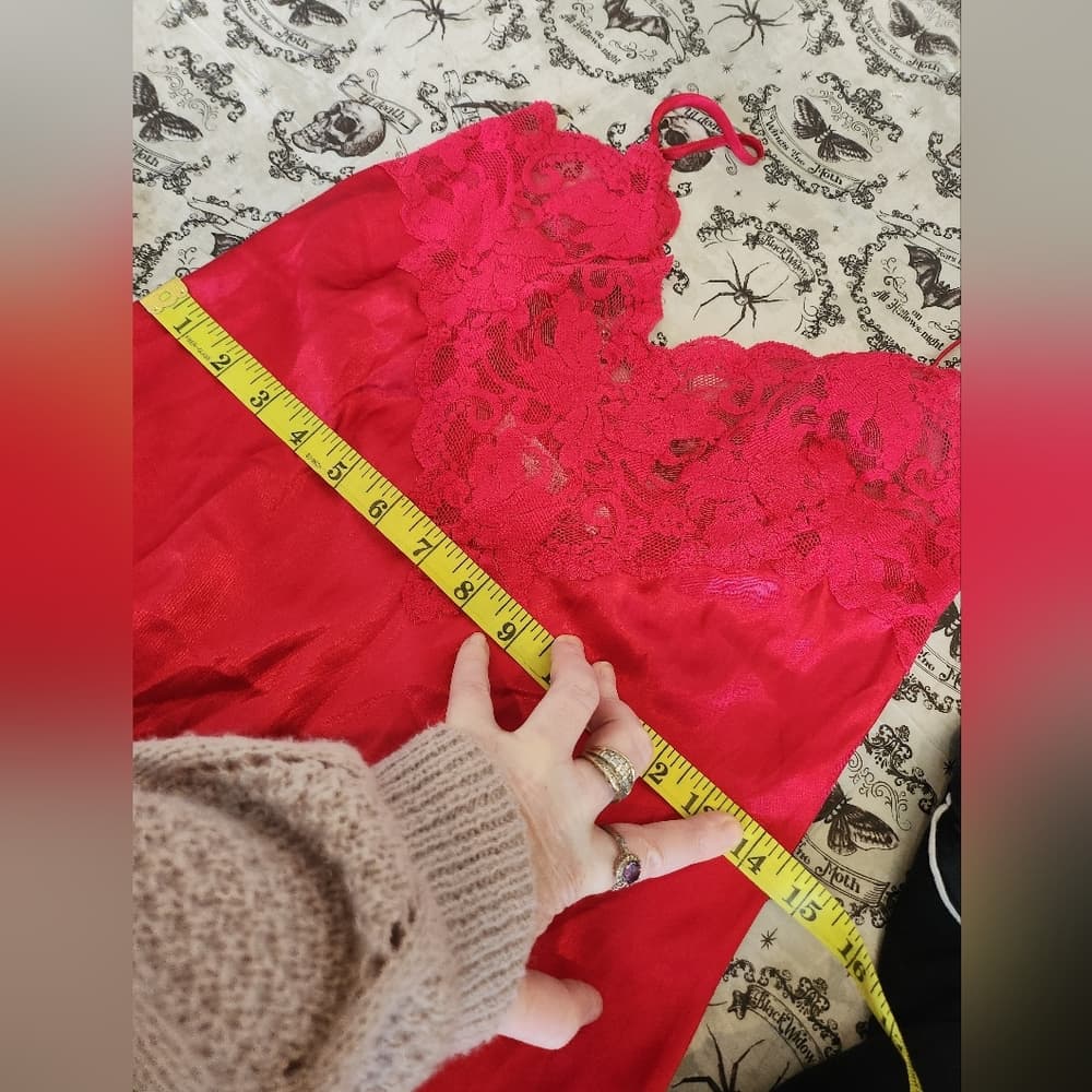 Victoria's Secret Red Chemise with Spaghetti Straps - Thumbnail 14