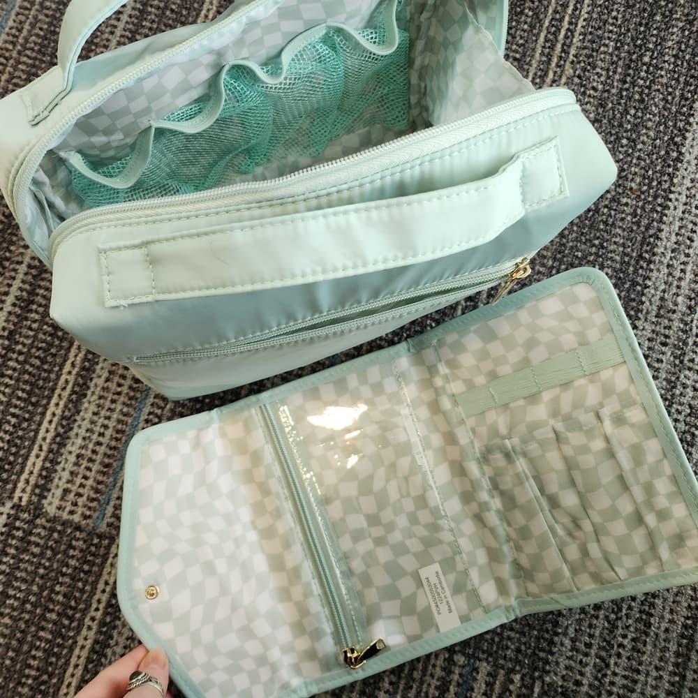 Tarten & Twine Light Blue Women's Carry Travel Cosmetic Bag Set - Thumbnail 7