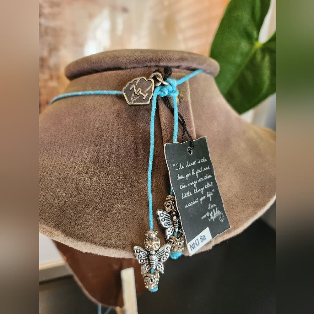 Blue Turquoisw and Silver Artisan Necklace with Beaded Accents Nwt - Thumbnail 3