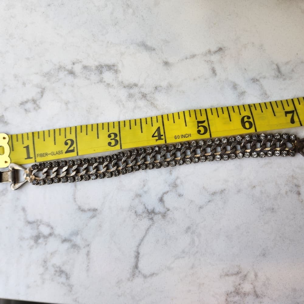 Vintage Rhinestone Chain Bracelet - Thumbnail 4