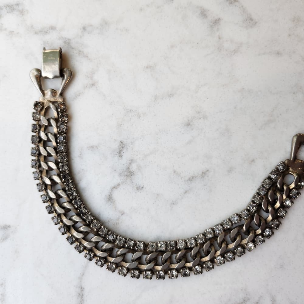 Vintage Rhinestone Chain Bracelet - Thumbnail 2