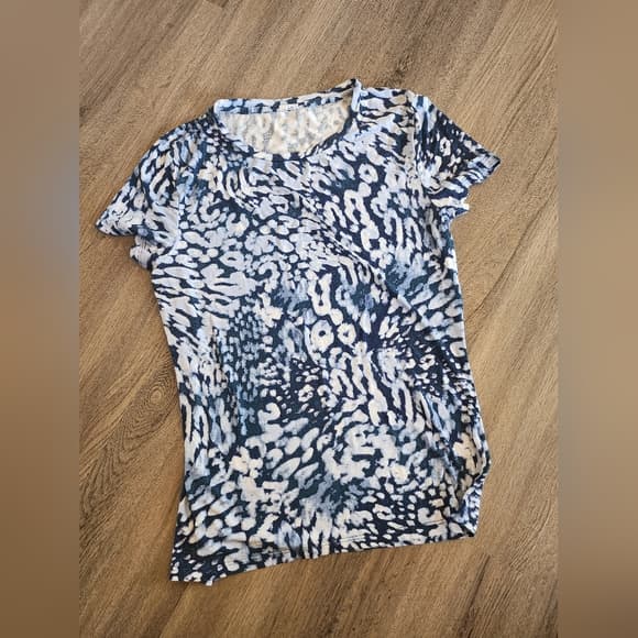 Calvin Klein Blue and White Patterned Top - Thumbnail 9