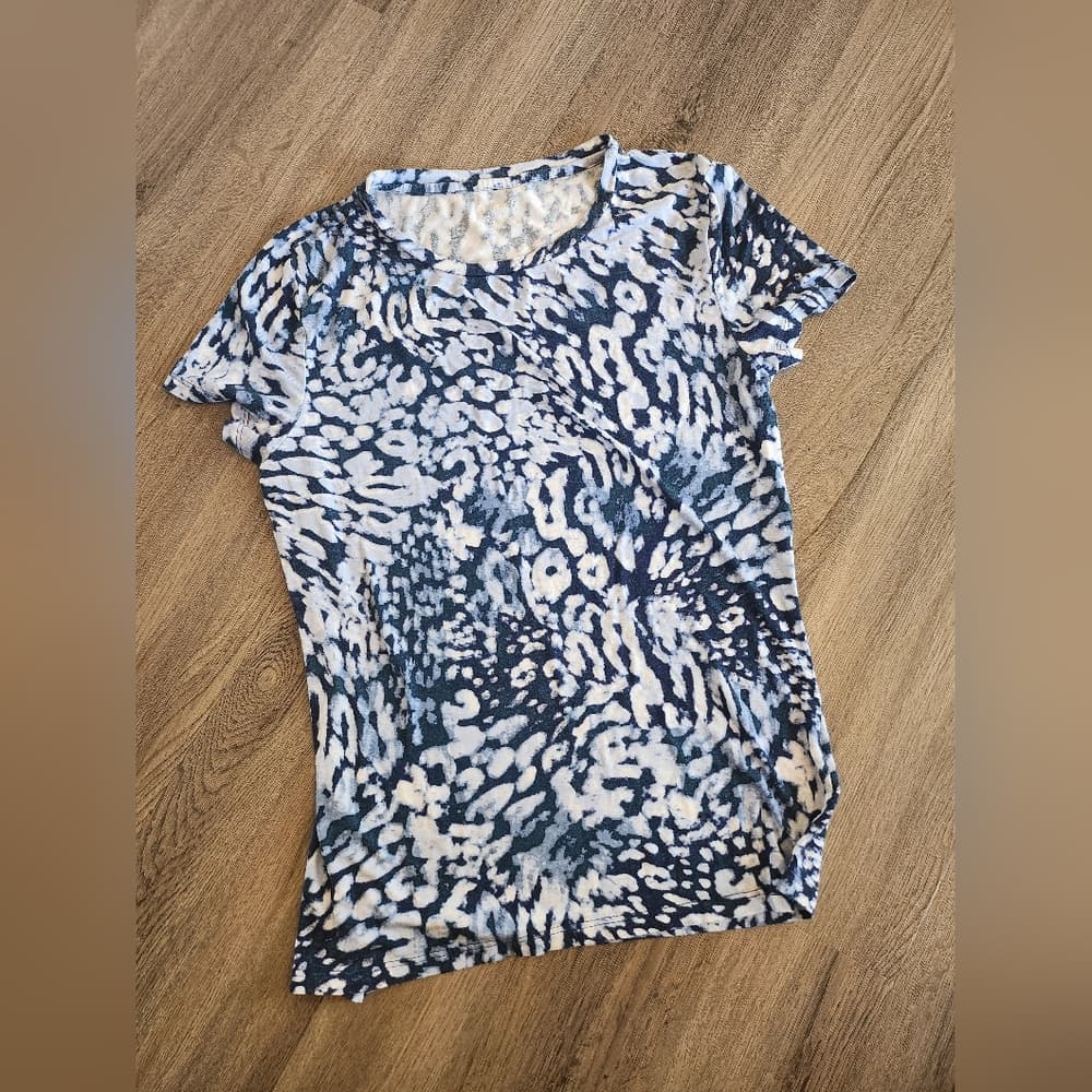 Calvin Klein Blue and White Patterned Top - Thumbnail 8