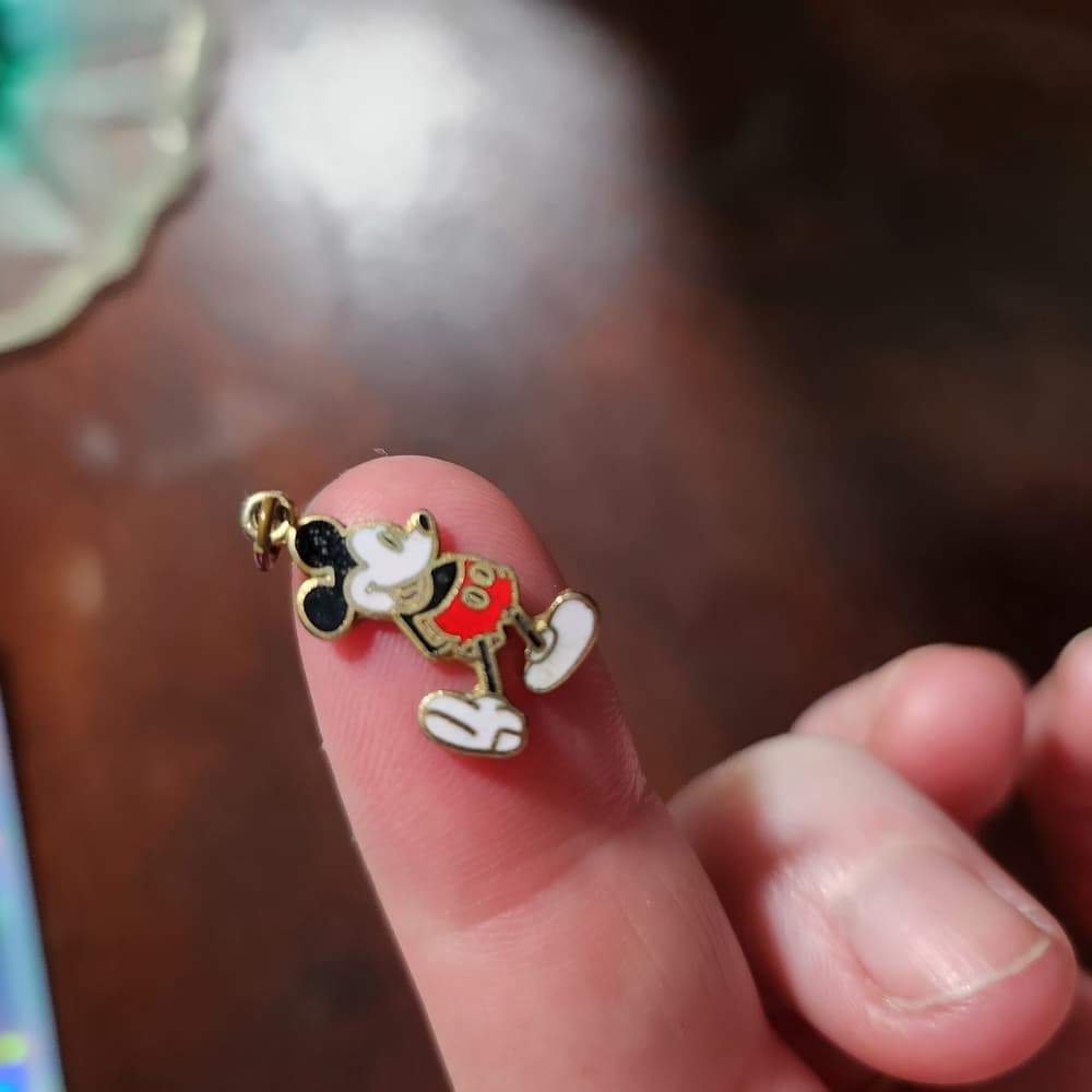 Cute Vintage Mickey Mouse Enamel Charm - Thumbnail 2