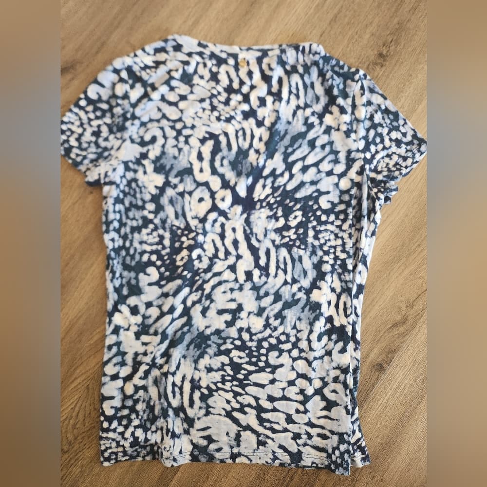Calvin Klein Blue and White Patterned Top - Thumbnail 6