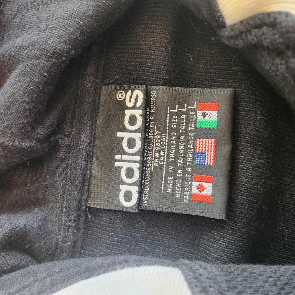 Adidas Black and Red Athletic Zip Up Cropped Hoodie - Thumbnail 3