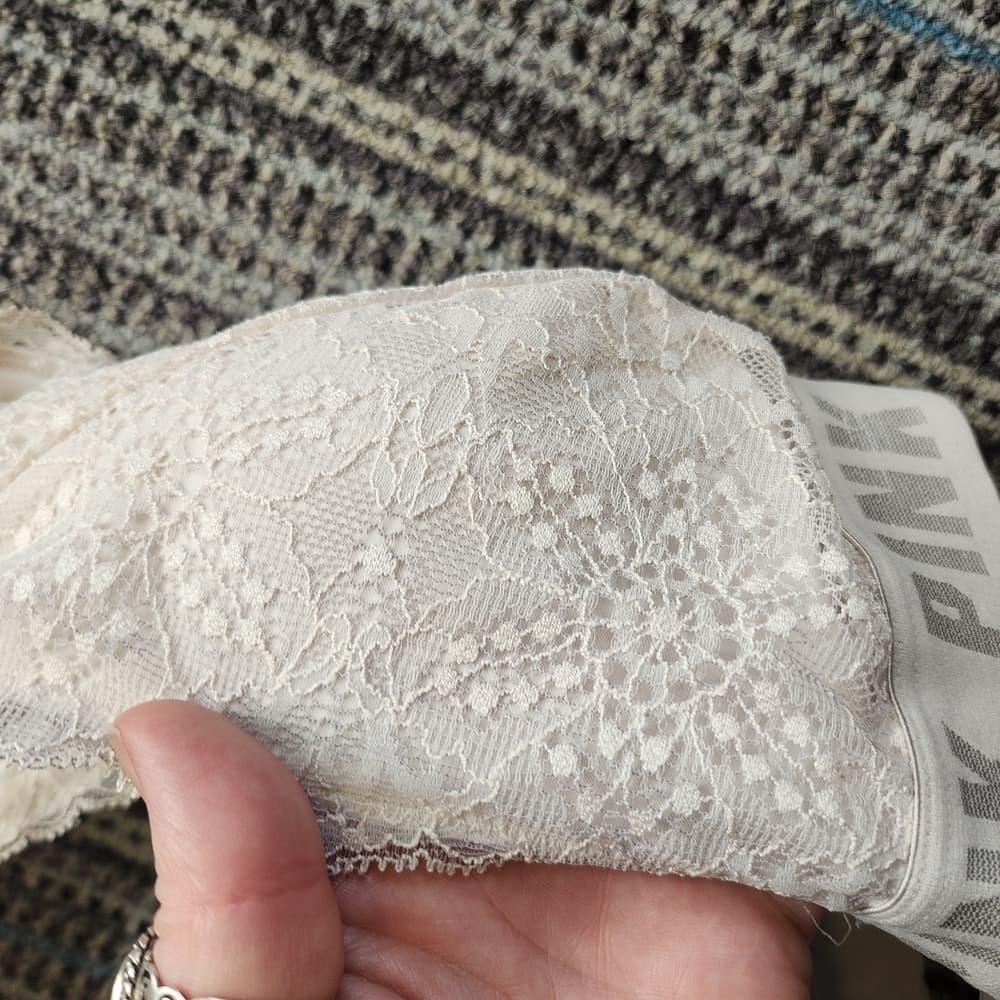 PINK Victoria's Secret Cream Lace Bralette - Thumbnail 4