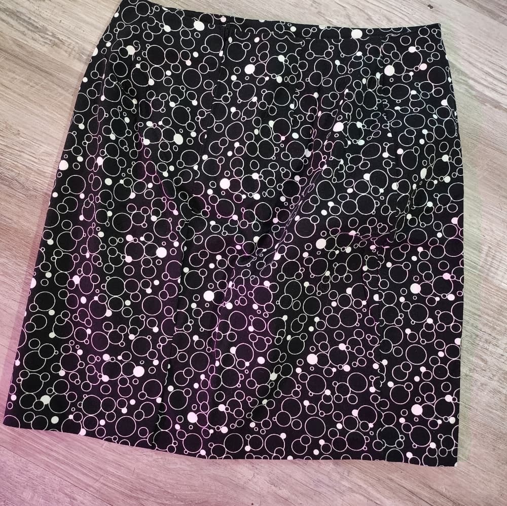 Y2K Briggs Black and White Circle Pattern A Line Skirt USA Made - Thumbnail 9