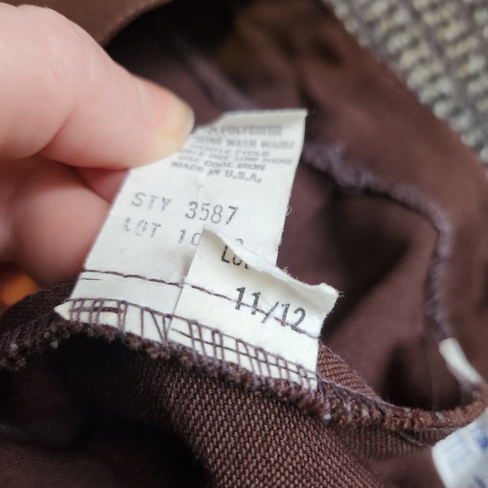 Vintage 90s Brown Tapered High Waist Trousers - Thumbnail 10