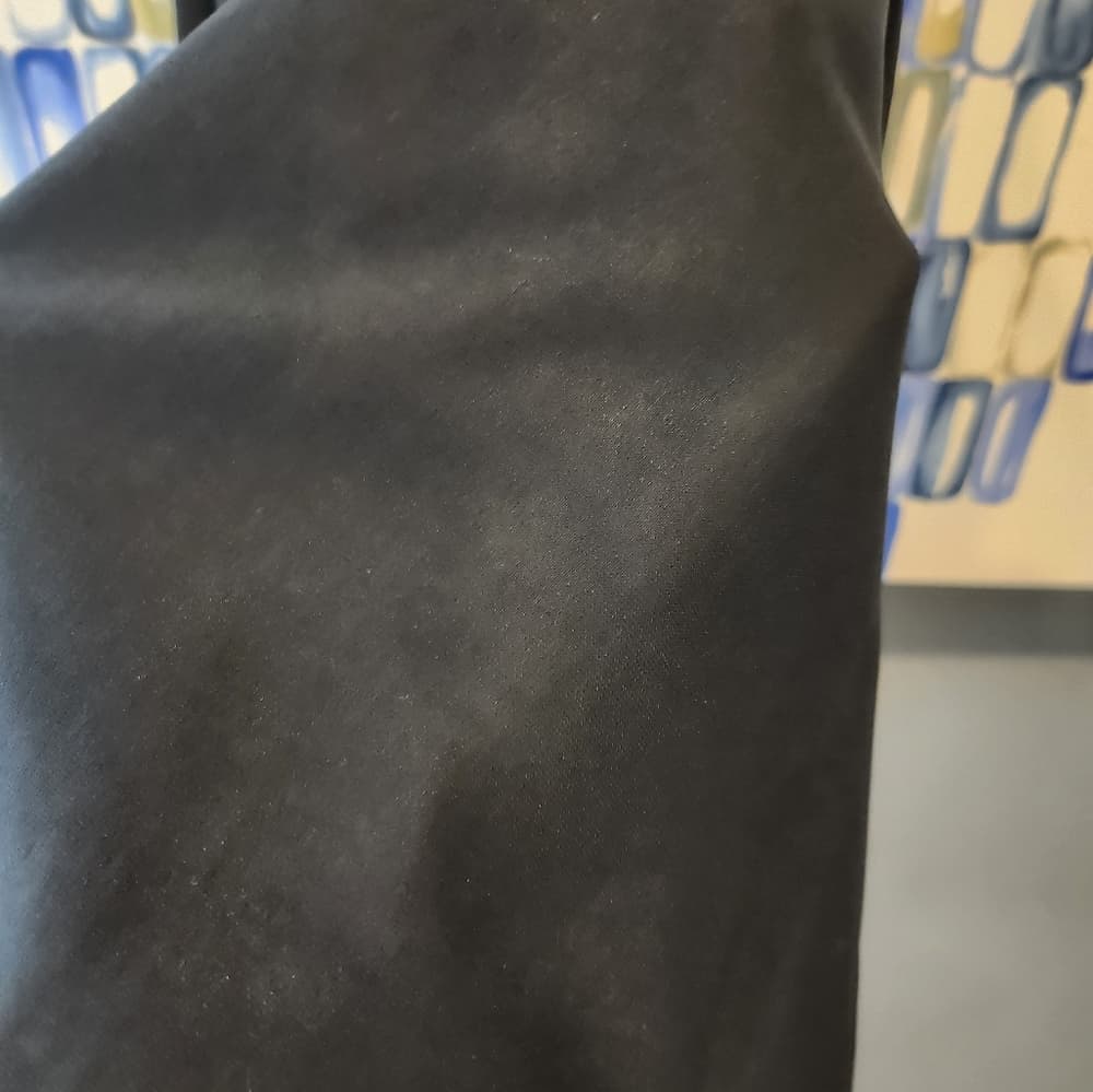 Vintage 1930s Black Crepe Midi Dress Wrap Style front With Belt - Thumbnail 9