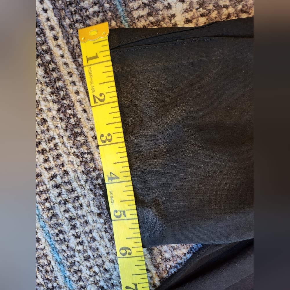Vintage 1930s Black Crepe Midi Dress Wrap Style front With Belt - Thumbnail 15