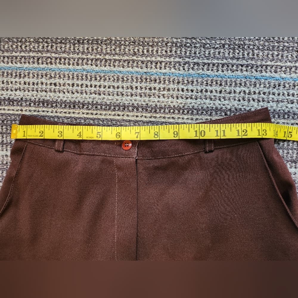 Vintage 90s Brown Tapered High Waist Trousers - Thumbnail 6