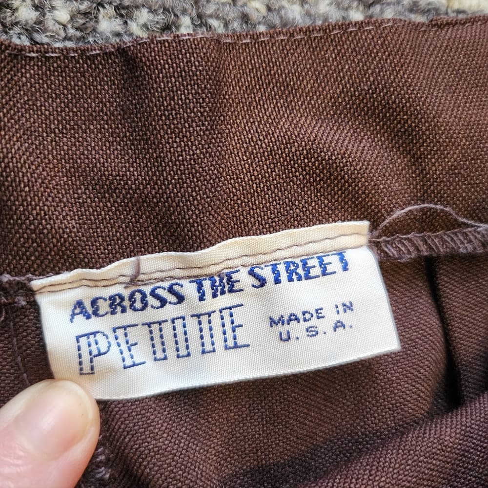 Vintage 90s Brown Tapered High Waist Trousers - Thumbnail 3