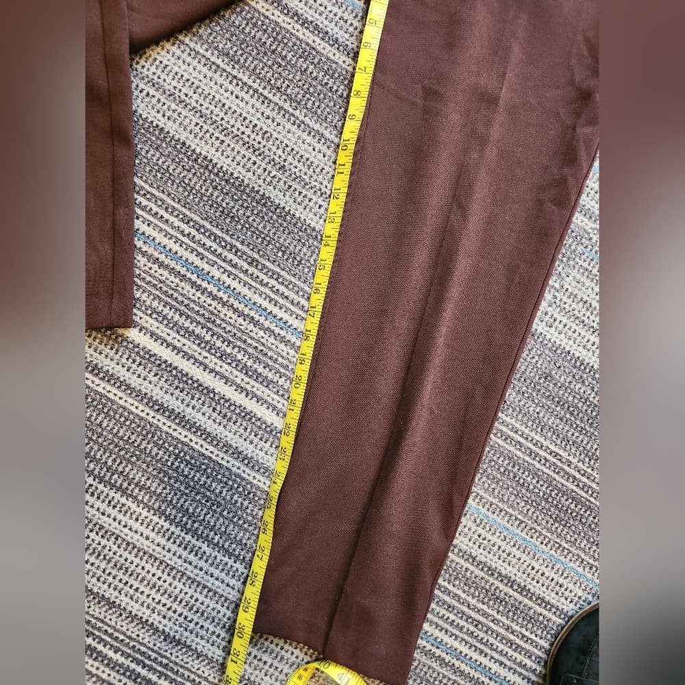 Vintage 90s Brown Tapered High Waist Trousers - Thumbnail 5
