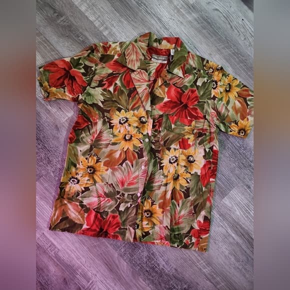 Y2K Twickers by Kenneth Gordon Floral Button Up Blouse - Thumbnail 12