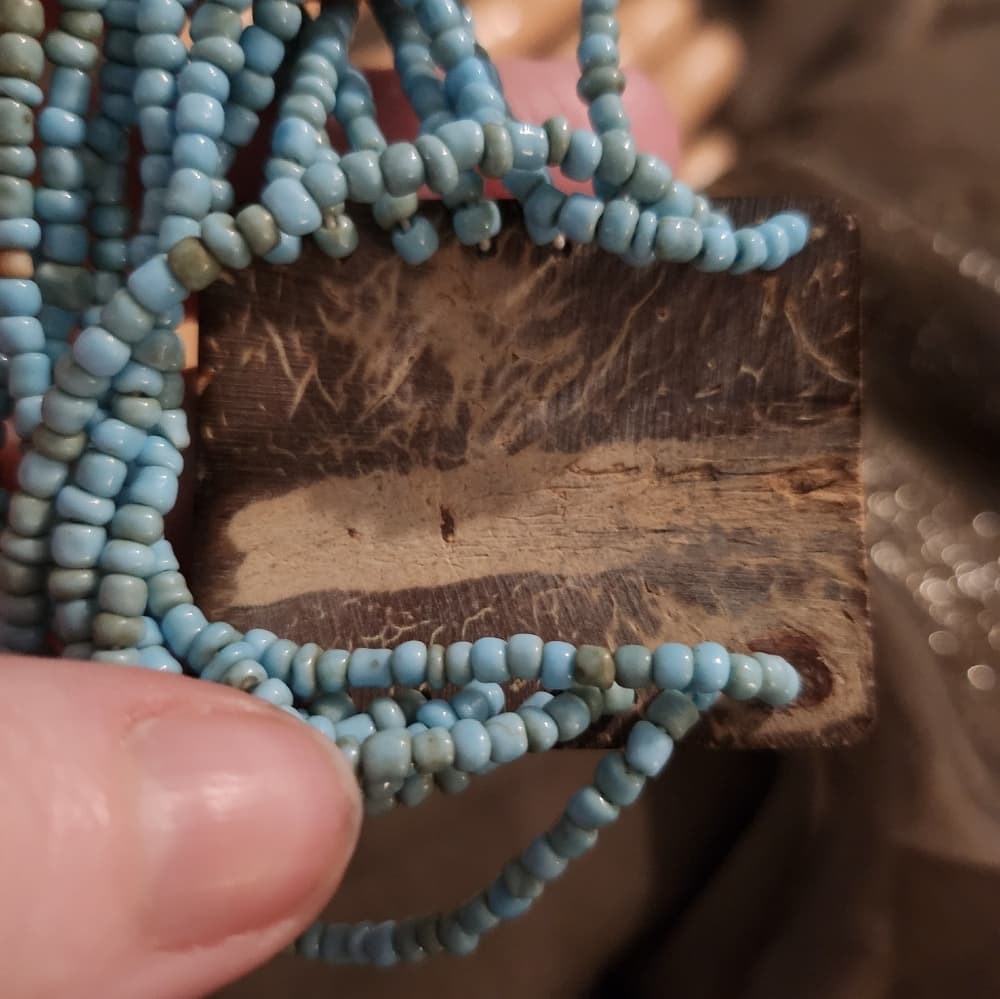 Turquoise Color Beaded Mother of Pearl Shell Stretchy Bracelet - Thumbnail 5