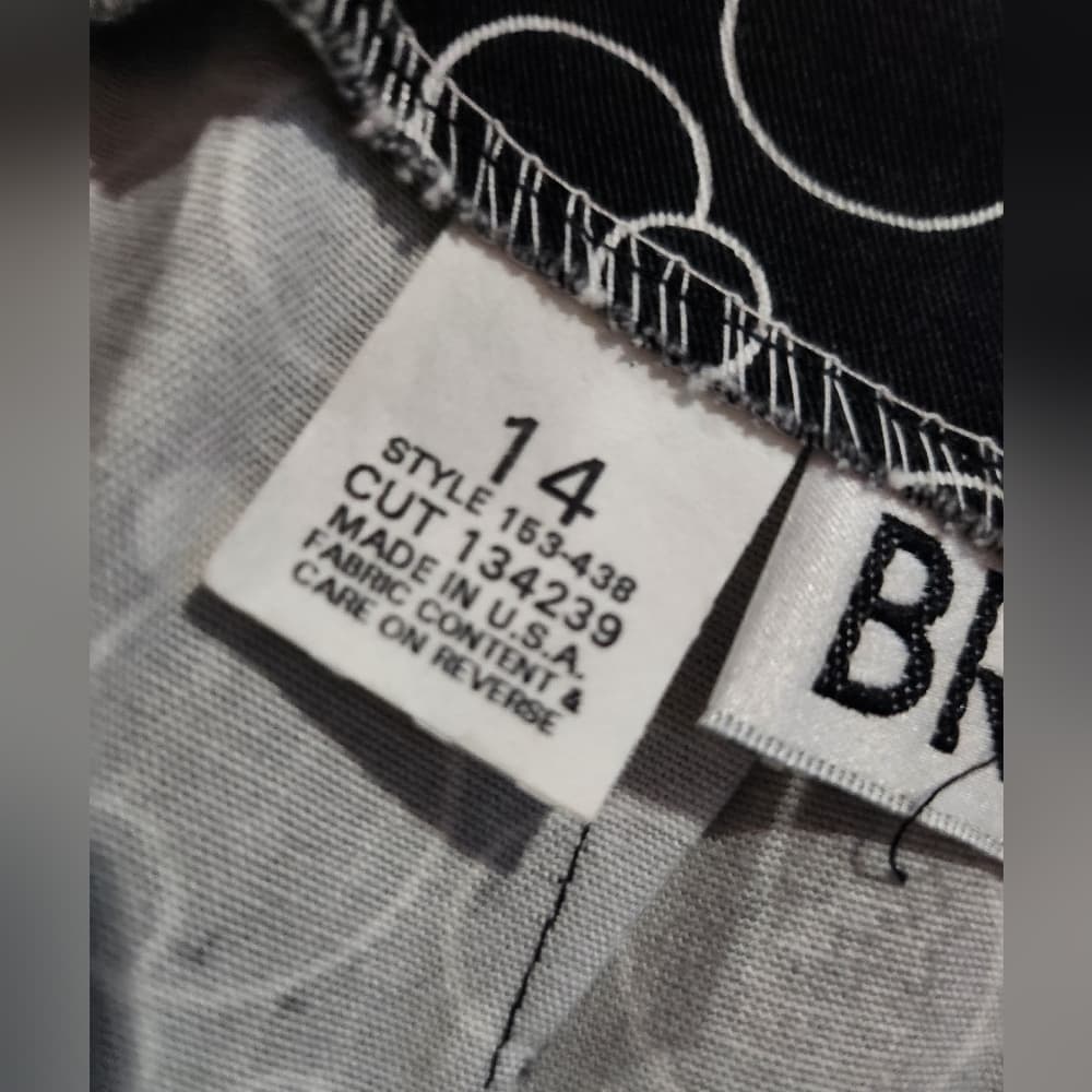 Y2K Briggs Black and White Circle Pattern A Line Skirt USA Made - Thumbnail 4