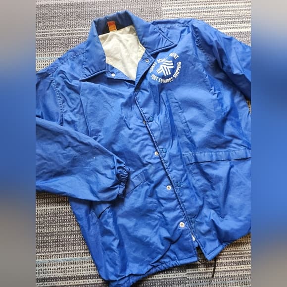 Vintage Pla-Jac by Dunbrooke Blue Nylon Work Wear Windbreaker With Logo - Thumbnail 15