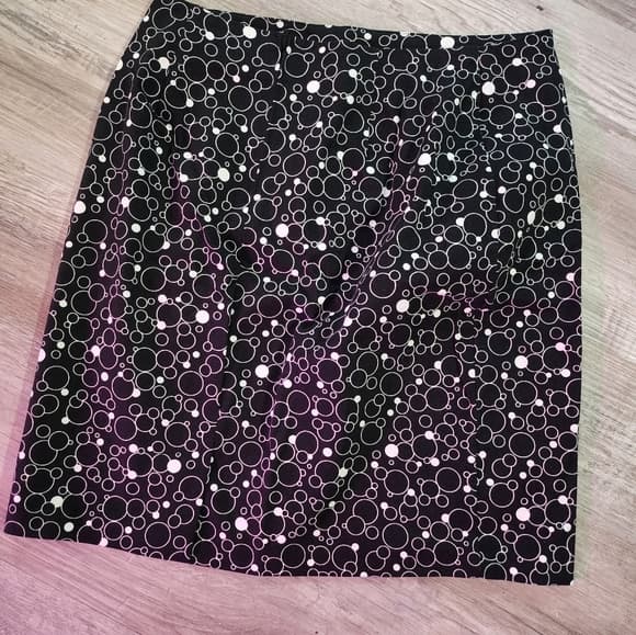 Y2K Briggs Black and White Circle Pattern A Line Skirt USA Made - Thumbnail 10