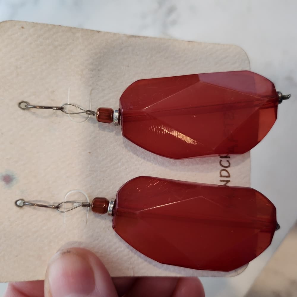 Jewelry Bundle Red and Silver Bangle Bracelets And Earrings - Thumbnail 7