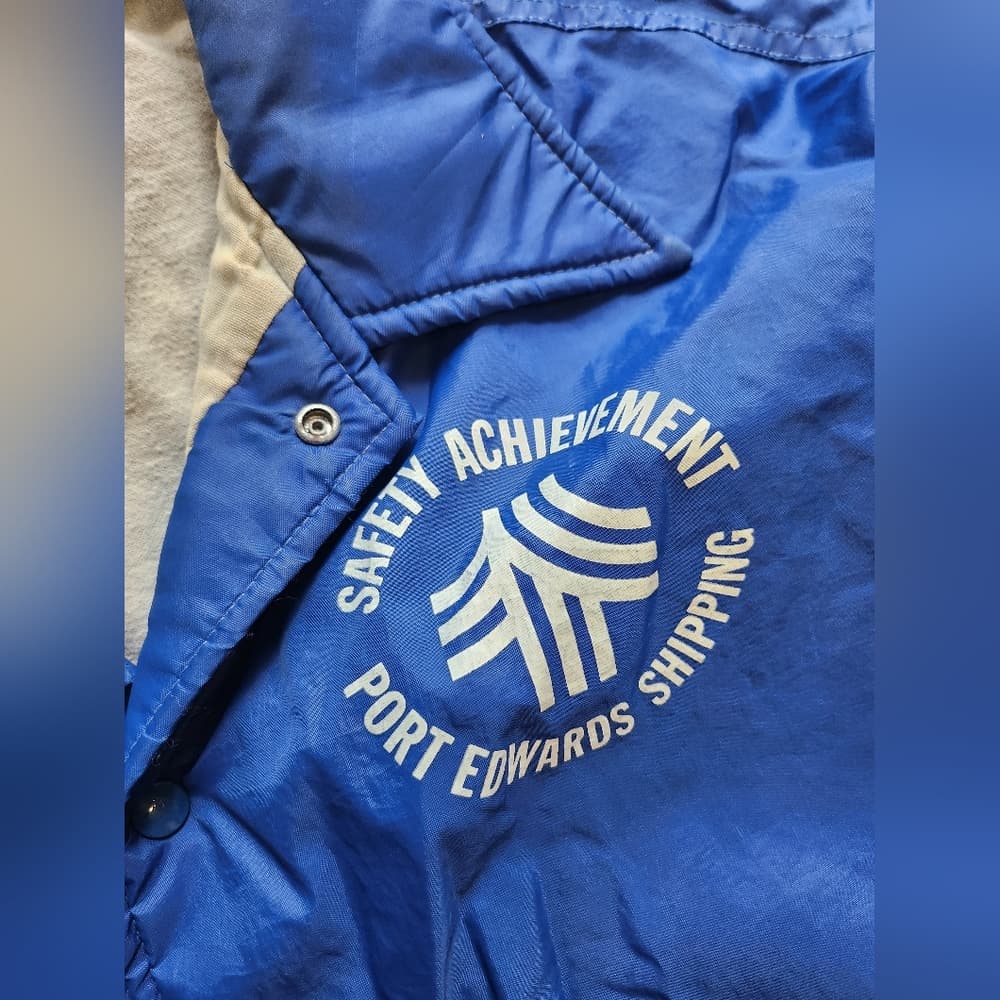 Vintage Pla-Jac by Dunbrooke Blue Nylon Work Wear Windbreaker With Logo - Thumbnail 3