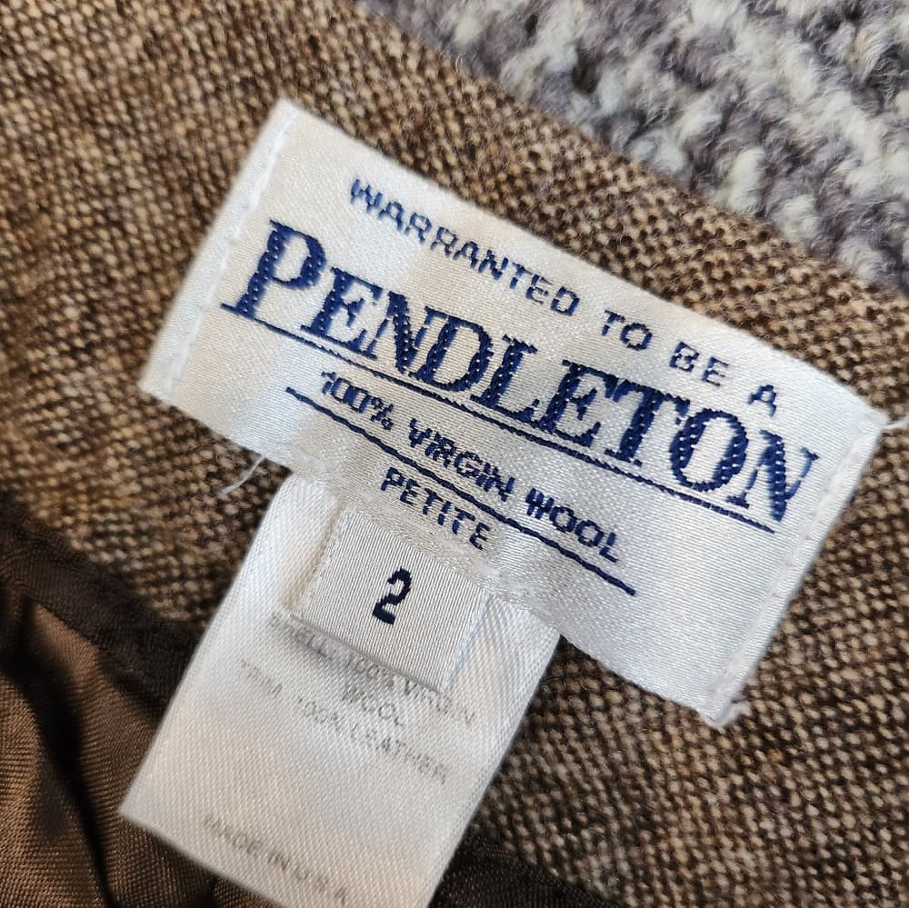 Vintage Pendleton Brown Wool Slacks Petite Short - Thumbnail 3