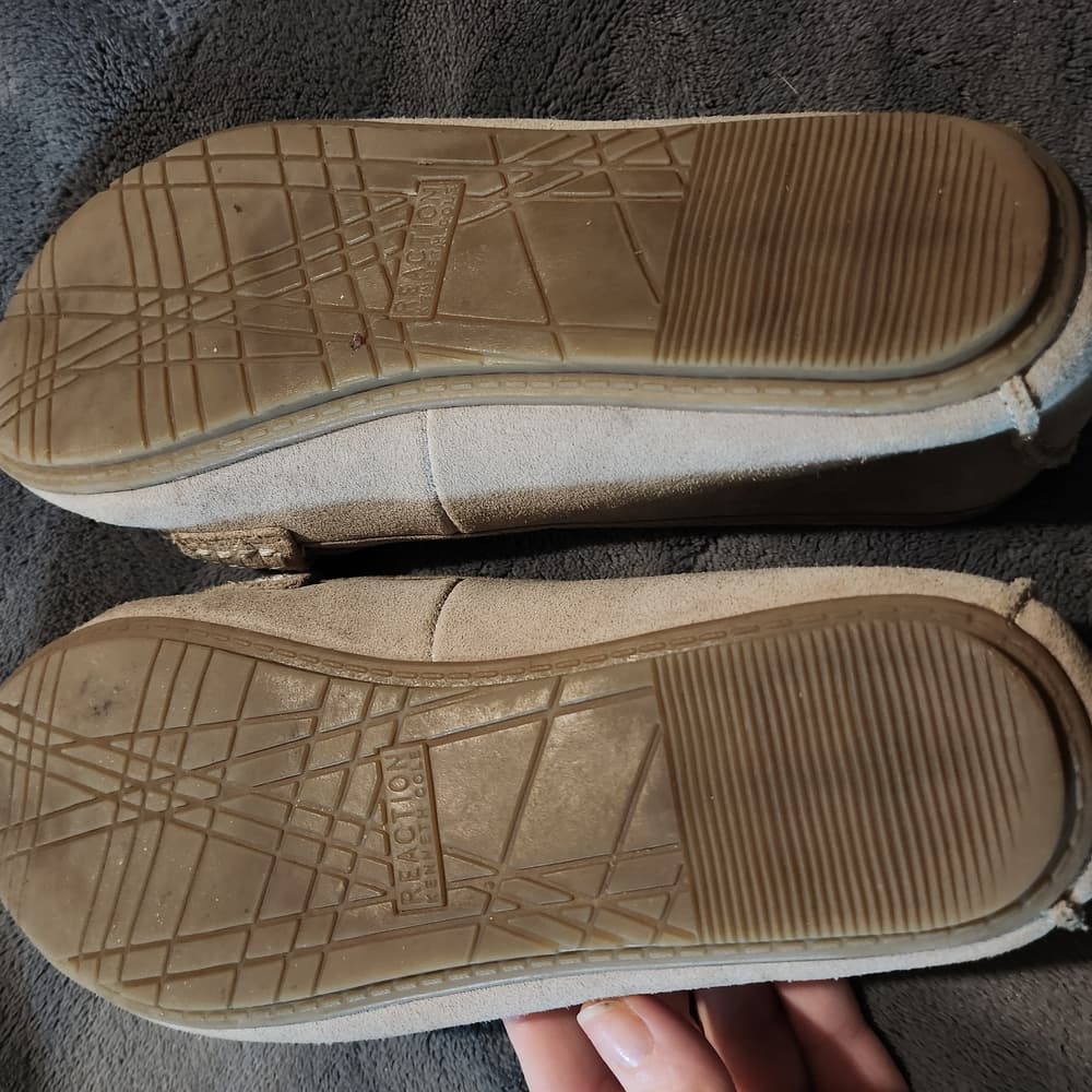 Reaction Kenneth Cole Grey Suede Leather Loafers with Fringe Detail Bare-ing - Thumbnail 3