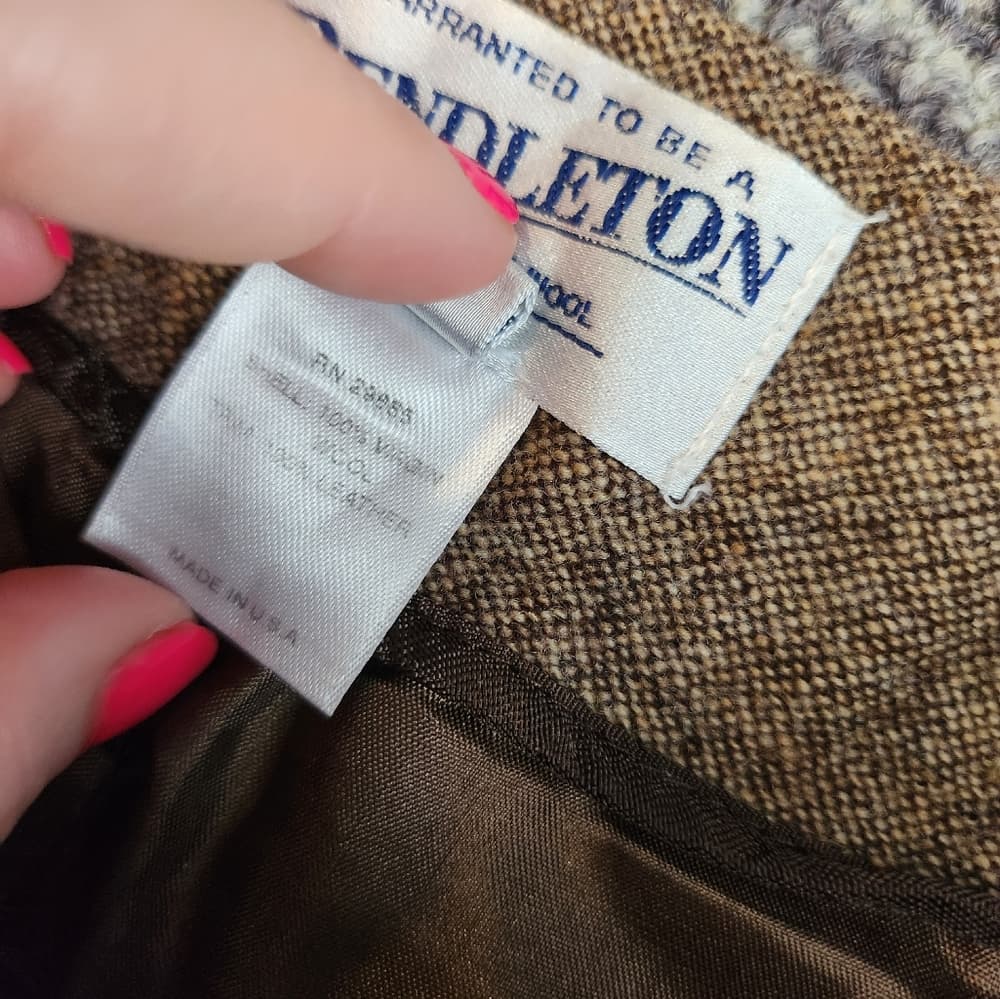 Vintage Pendleton Brown Wool Slacks Petite Short - Thumbnail 4