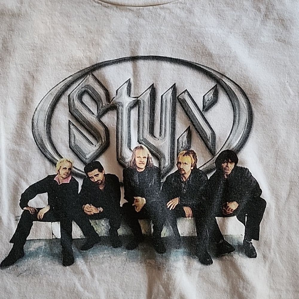 Styx 2000 World Tour White Band Concert Tee Large Unisex