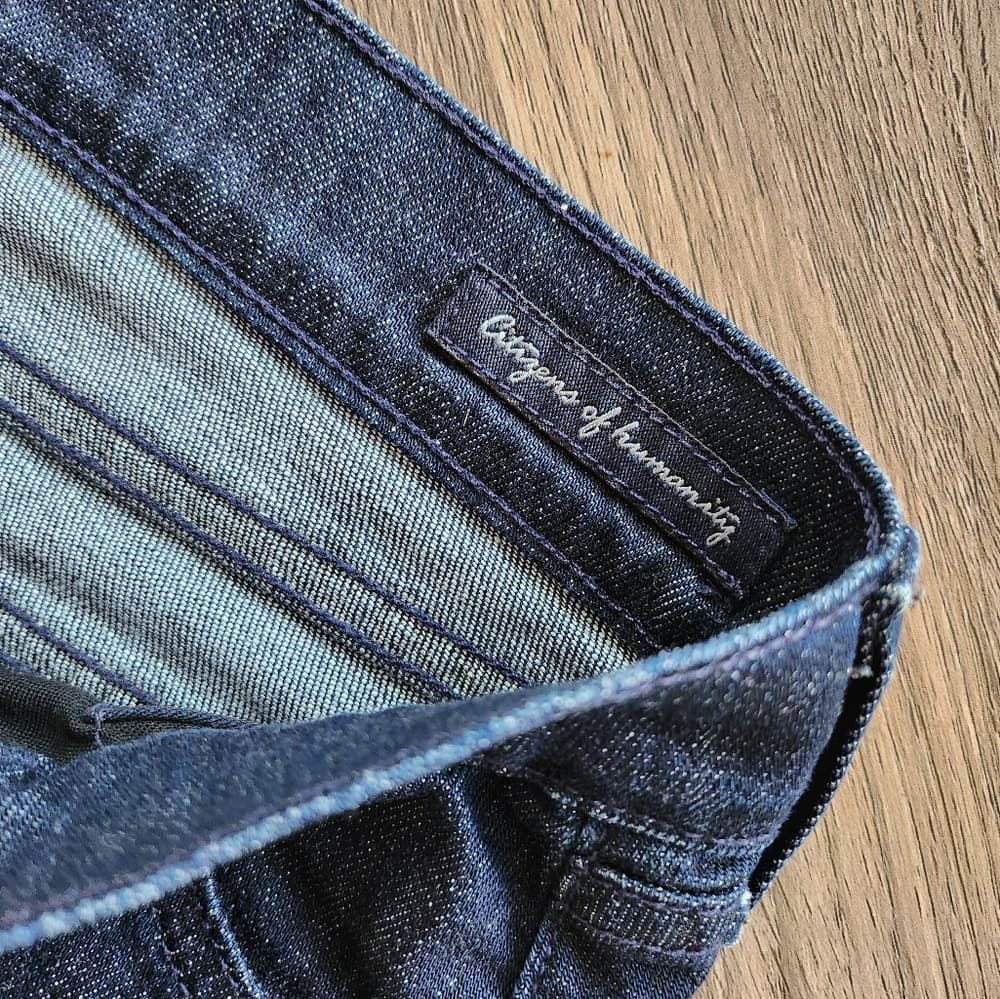Citizens of Humanity Stretch High Rise Wide Leg Dark Denim Jeans - Thumbnail 6