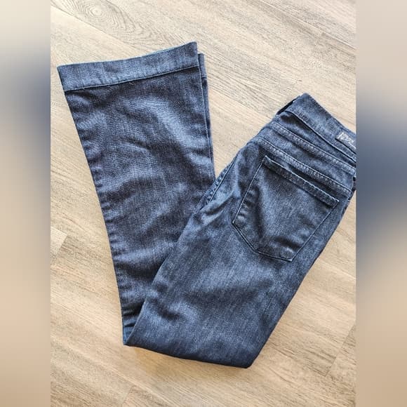 Citizens of Humanity Stretch High Rise Wide Leg Dark Denim Jeans - Thumbnail 12