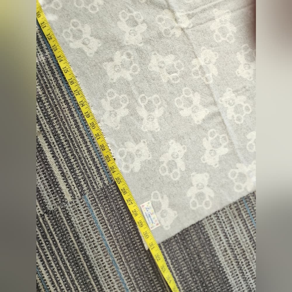 La Copertina Gray and Cream Teddy Bear Baby Blanket Made In Italy - Thumbnail 7