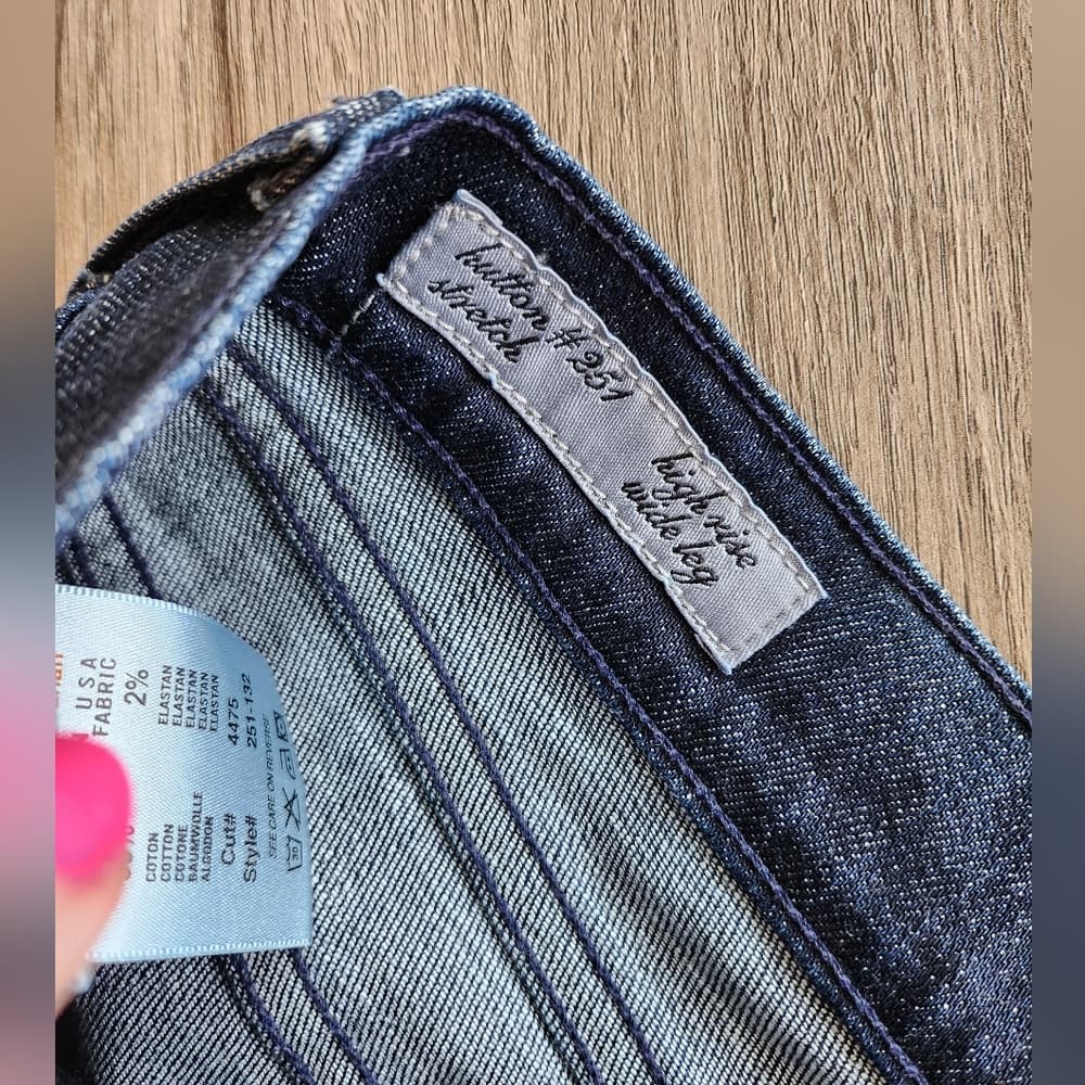 Citizens of Humanity Stretch High Rise Wide Leg Dark Denim Jeans - Thumbnail 5