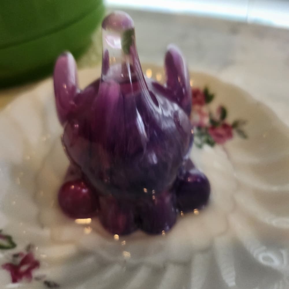 Upcycled Vintage Tea Cup Saucer With Resin Elephant Ring Holder Trinket Dish - Thumbnail 3