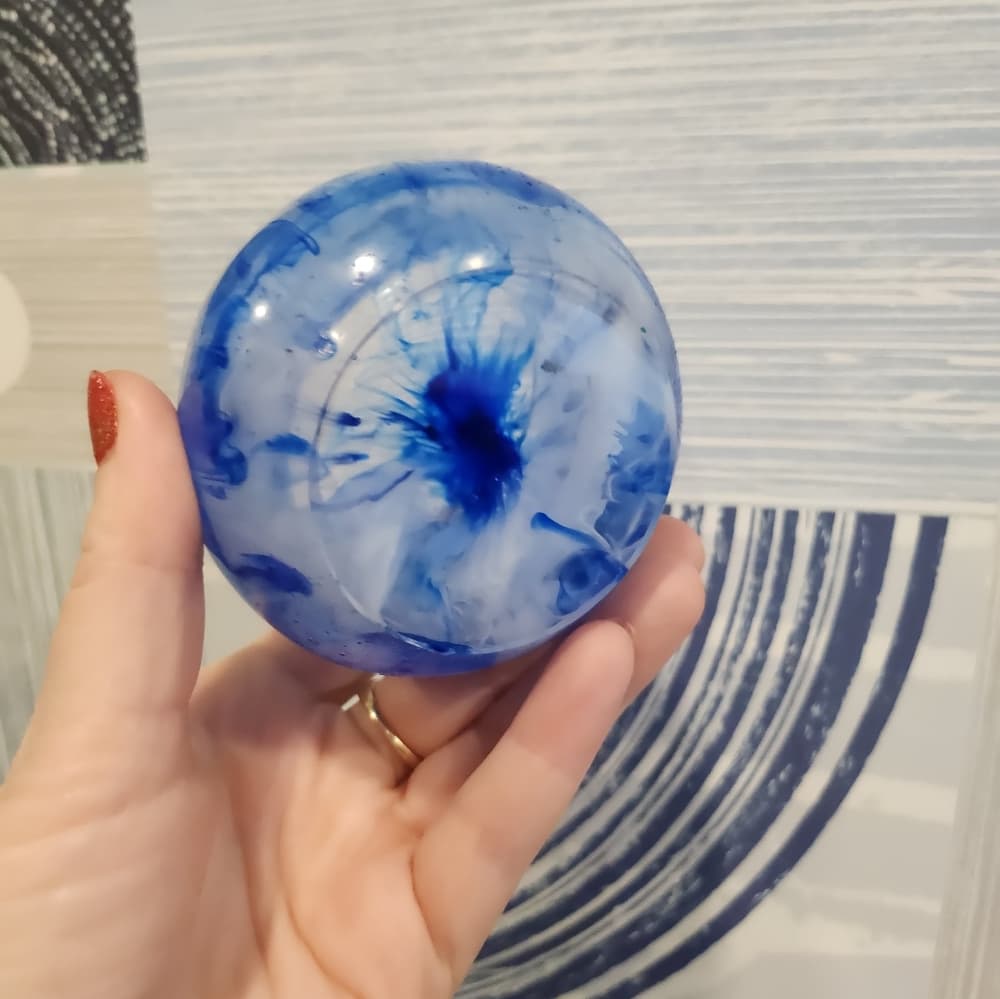 Purple and Blue White Swirl Retro Mushroom Storage Jar Trinket Bowl vanity decor - Thumbnail 8